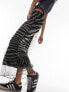 Topshop animal cut about zebra midi mesh skirt in midi