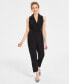 Фото #1 товара Petite Sleeveless Notch-Lapel Jumpsuit, Created for Macy's