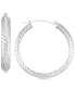 ფოტო #1 პროდუქტის Textured Hoop Earrings in 10k Yellow Gold, Rose Gold or White Gold