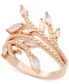 ფოტო #1 პროდუქტის Rose Gold-Tone Crystal Flower Sprig Ring, Created for Macy's