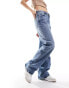 Фото #1 товара Mango straight leg oversized jeans in light blue