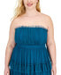 Фото #5 товара Trendy Plus Size Tiered Ruffled Mesh Ball Gown