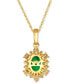 Фото #5 товара Le Vian costa Smeralda Emeralds (7/8 ct. t.w.) & Diamond (1/2 ct. t.w.) Halo Adjustable 20" Pendant Necklace in 14k Gold