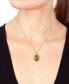 ფოტო #3 პროდუქტის EFFY® Citrine (9-1/5 ct .t.w.) & Diamond (7/8 ct. t.w.) Halo 18" Pendant Necklace in 14k Gold