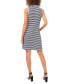 Petite Striped Sleeveless Polo Dress