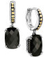 ფოტო #1 პროდუქტის EFFY® Onyx Dangle Hoop Drop Earrings in Sterling Silver & 18k Gold