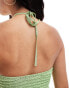 Фото #2 товара Mango halter crochet top in green