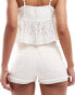 Фото #3 товара Pimkie denim turn up raw hem shorts in off white