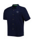 Фото #3 товара Men's Navy Dallas Cowboys Top of Your Game Camp Button-Up Shirt