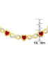 ფოტო #2 პროდუქტის 14k Gold Plated Brass Simulated Ruby Infinity Heart Bracelet