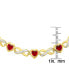 14k Gold Plated Brass Simulated Ruby Infinity Heart Bracelet