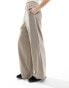 Selected Femme high waist wide fit trousers in beige грейдж, 40 - фото #10