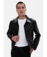 ფოტო #6 პროდუქტის Men's Casual Leather Jacket, Black