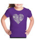 ფოტო #2 პროდუქტის Big Girl's Word Art T-shirt - Heart Flowers