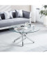 Фото #2 товара Modern Round Tempered Glass Coffee Table With Chrome Legs