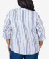 ფოტო #3 პროდუქტის Plus Size Classic Jacquard Stripe Colla Button Down Top