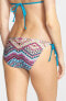 Becca Basic Fit Bikini Bottom Womens Side Tie Multi Color Swimwear Size L