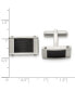 ფოტო #3 პროდუქტის Stainless Steel Brushed Black Carbon Fiber Inlay Cufflinks