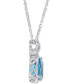 Фото #2 товара Macy's blue Topaz (11 ct. t.w.) & Diamond (1/4 ct. t.w.) Trillion 18" Pendant Necklace in 14k White Gold
