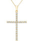 Фото #1 товара Macy's diamond Cross 18" Pendant Necklace (1/2 ct. t.w.) in 14k White, Yellow or Rose Gold