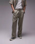 Фото #3 товара Topman baggy leg with elasticated tie waist jogger in khaki