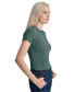 ფოტო #3 პროდუქტის Women's Short-Sleeve Ribbed Knit Polo Shirt