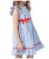 Little Girls Nautical Flutter Sleeve Seersucker Dress