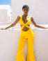 Labelrail x Eva Apio twist front jumpsuit in mustard yellow