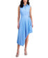 ფოტო #1 პროდუქტის Women's Belted Sunburst-Pleat Asymmetric-Hem Dress