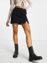 ASOS DESIGN bengaline micro mini skirt with split detail in black 44 - фото #1