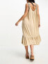 Фото #3 товара Vero Moda tie shoulder beach maxi dress in cream