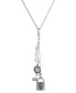 Silver-Tone Multi Charm Key Lock Chain Necklace