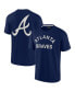 Men's and Women's Navy Atlanta Braves Super Soft Short Sleeve T-shirt Синий, S - фото #1