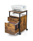 Mobile File Cabinet 2 Drawer Printer Stand Open Shelf