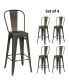 Фото #21 товара Set of 4 High Back Metal Stool 30'' Seat Bar Height