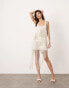 ASOS EDITION embellished fringe mini dress in cream Бежевый, 44 - фото #1