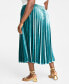 Фото #2 товара Plus Size Velvet Pleated Midi Skirt, Created for Macy's