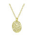 Фото #1 товара Classic 14K Gold Plated Round Shaped Engraved Pendant Necklace