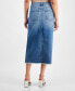 ფოტო #2 პროდუქტის Women's Seamed Denim Midi Skirt, Created for Macy's