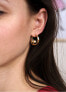 Round gold-plated earrings with pearl