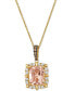 Фото #1 товара Peach Morganite (1-1/2 ct. t.w.) & Diamond (1/4 ct. t.w.) 20" Adjustable Pendant Necklace in 14k Gold