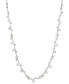 ფოტო #1 პროდუქტის Rhodium-Plated Cubic Zirconia & Imitation Pearl Vine 18" Adjustable Statement Necklace, Created for Macy's