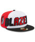 ფოტო #1 პროდუქტის Men's White, Black Portland Trail Blazers Back Half 59FIFTY Fitted Hat