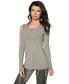 ფოტო #1 პროდუქტის Womens Cut Out Long Sleeve Top