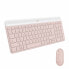 Фото #1 товара Клавиатура и мышь Logitech MK470 Розовый Испанская Qwerty