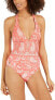 Фото #1 товара Michael Kors 281959 Romantic Paisley Halter One-Piece Soft Cups Ties Size 8