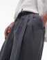 Фото #2 товара Topman smart drape wide leg trousers trouser in charcoal