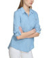 ფოტო #3 პროდუქტის Women's Roll-Tab-Sleeve Button-Front Shirt