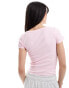 New Look scoop neck t-shirt in light pink