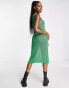 Monki sleeveless knit dress in bright green dress